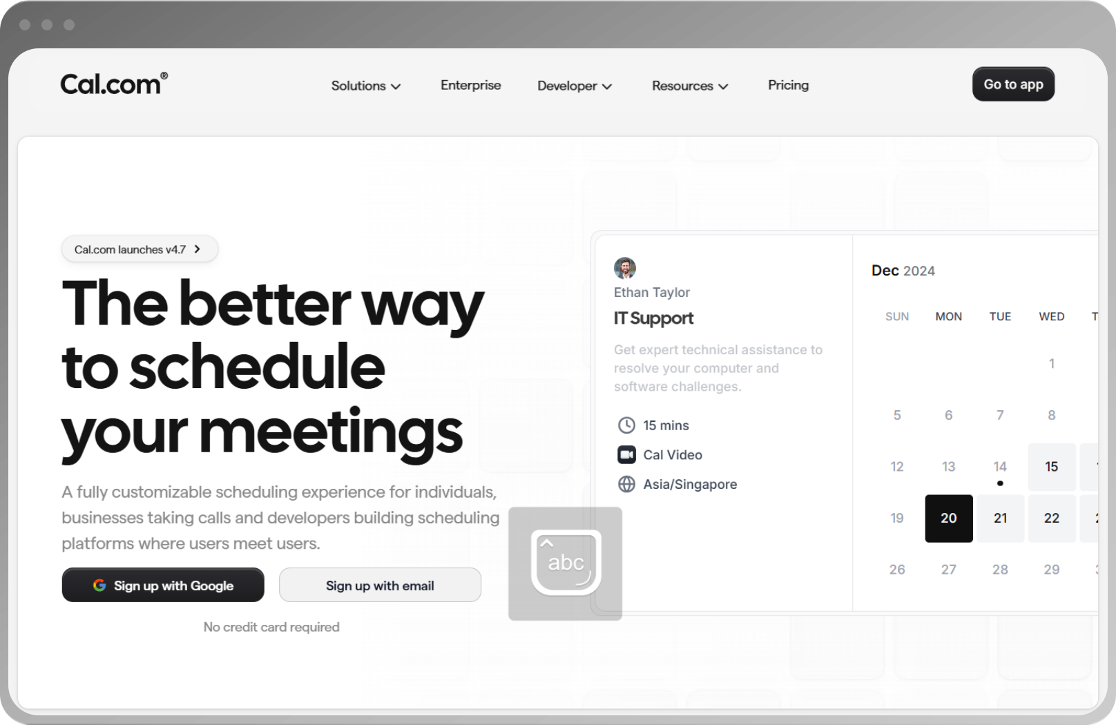 Cal interface