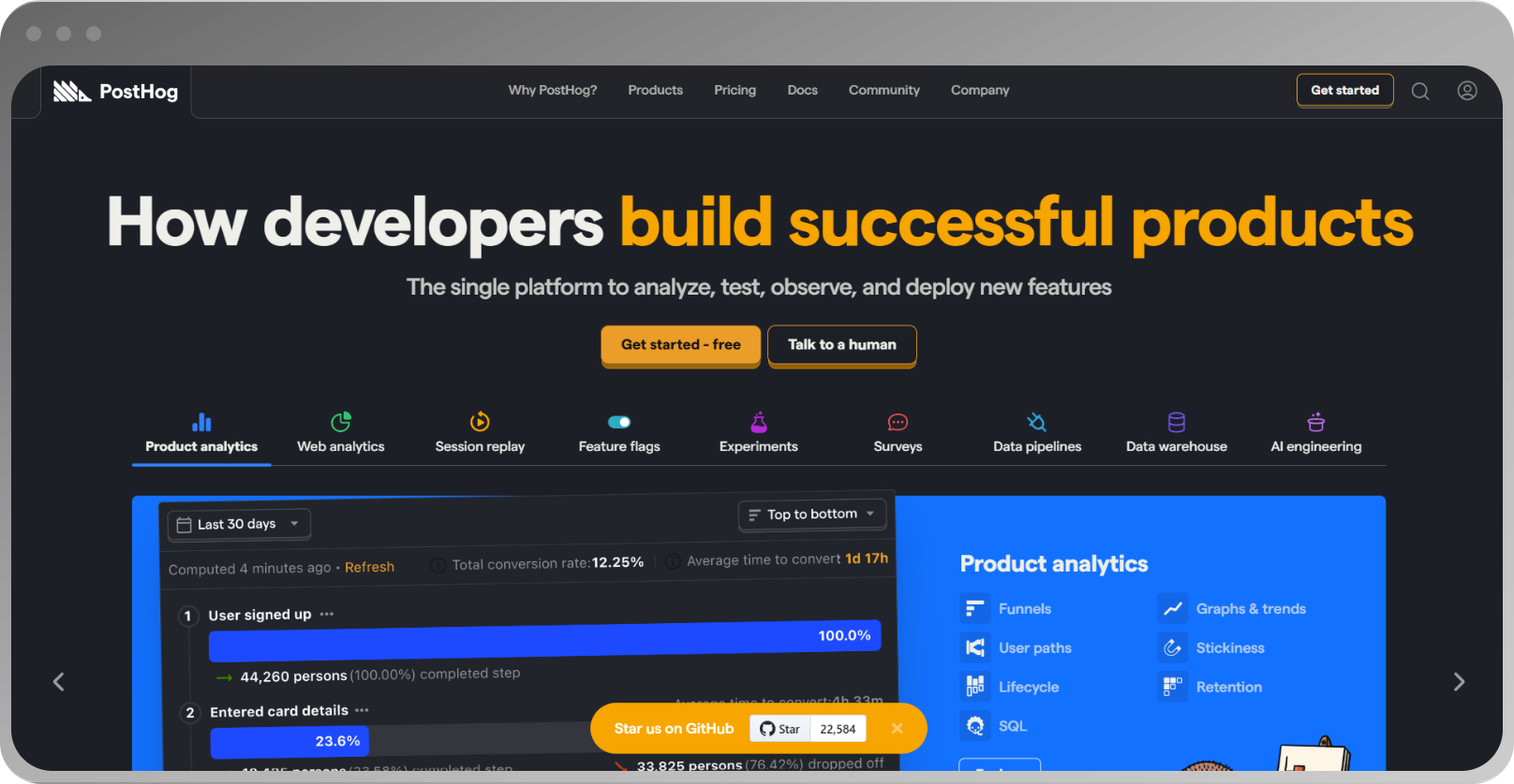 Posthog interface